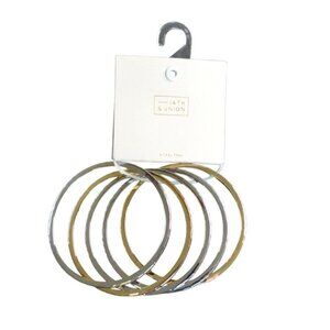 14th & Union Gold & Silver-Toned Nickel Free Bangle Bracelets set of 6